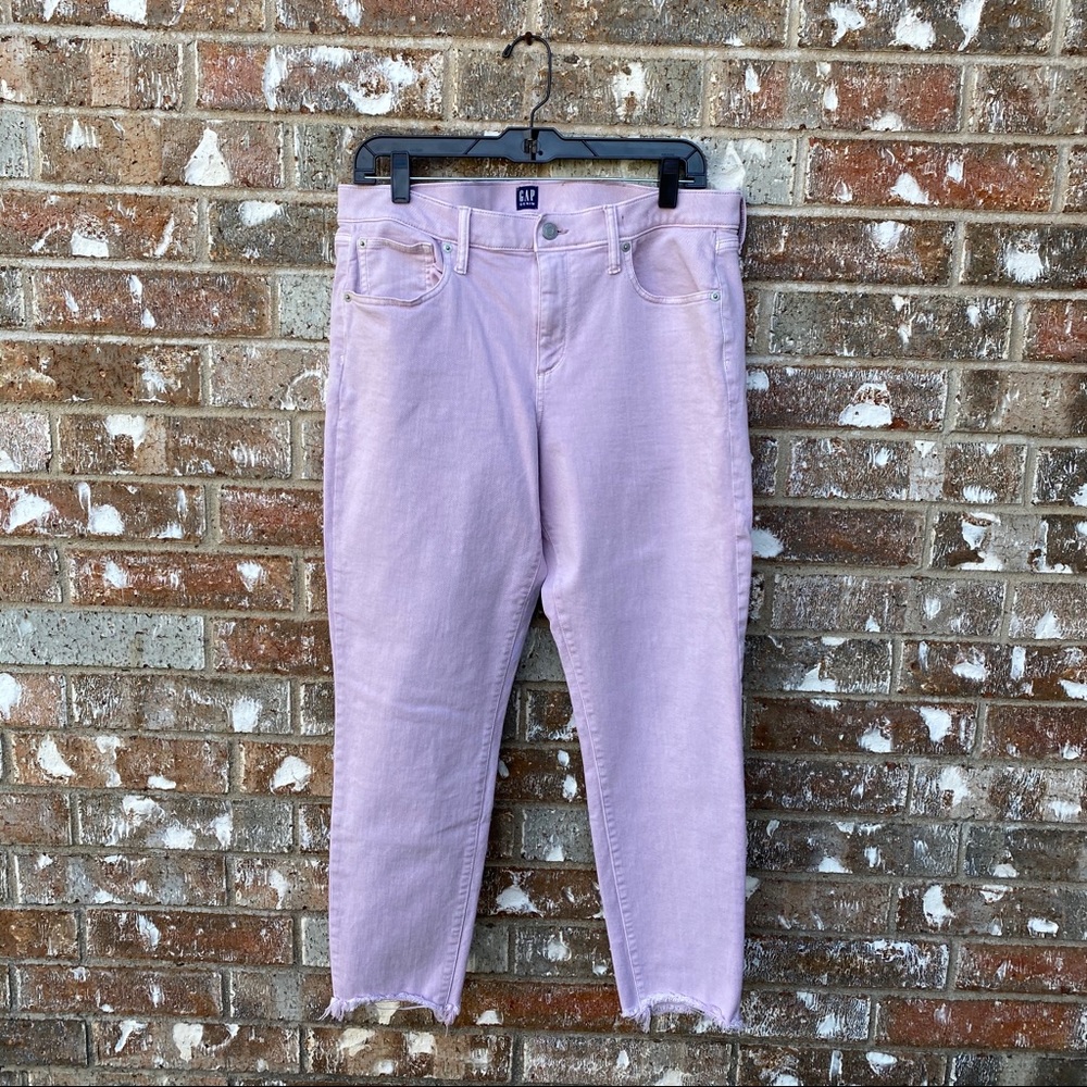 Gap True Skinny Raw Hem Ankle Lilac Purple Jeans
